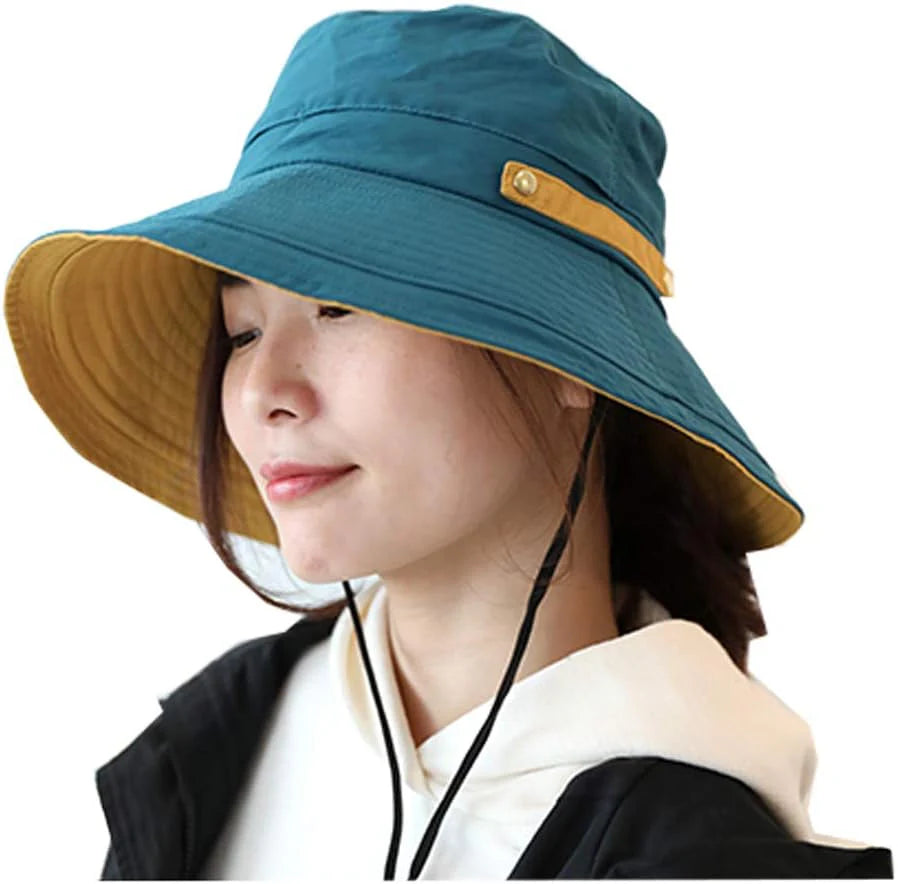 [DreamHats] ハット (内部メッシュ仕様で蒸れ軽減) 撥水加工 (折りたたみボタン付き) UVカット 帽子 レディース